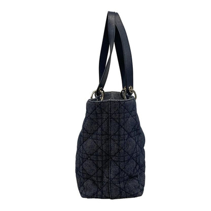 Dior/christian Dior Tote Bag Canage Stitch Navy Leather