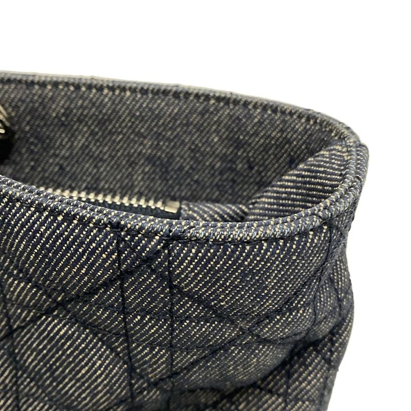 Dior/christian Dior Tote Bag Canage Stitch Navy Leather