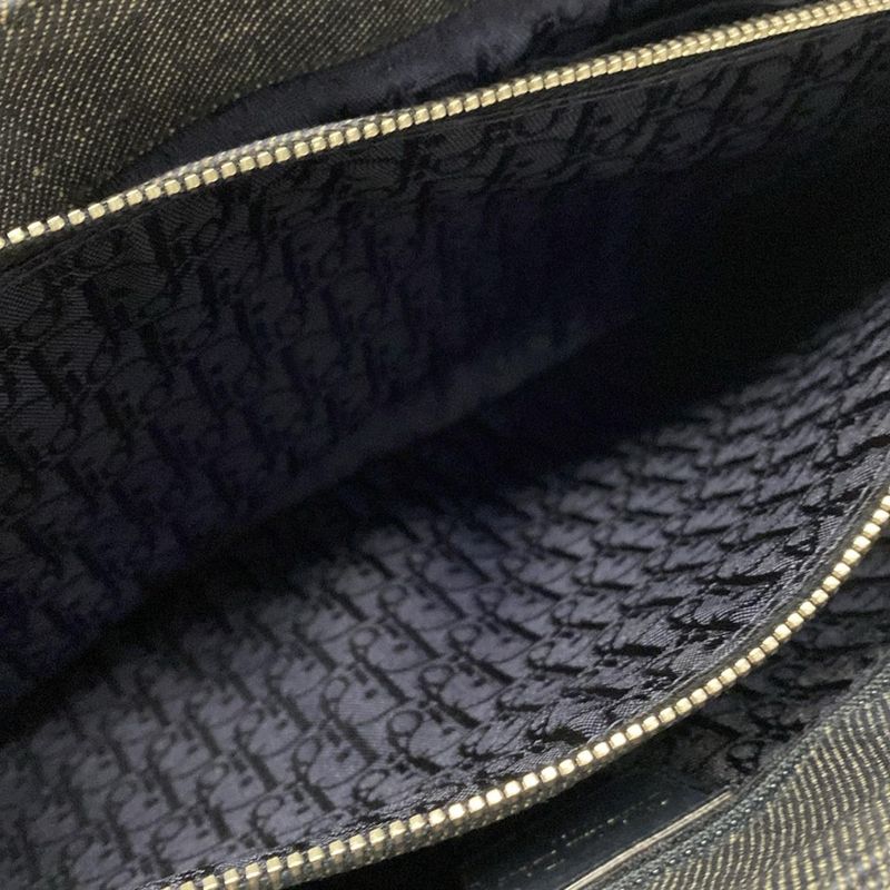 Dior/christian Dior Tote Bag Canage Stitch Navy Leather