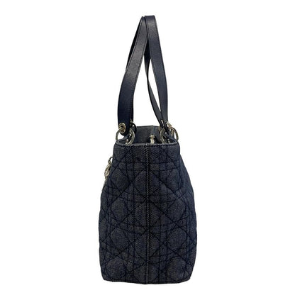 Dior/christian Dior Tote Bag Canage Stitch Navy Leather