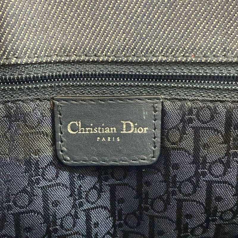Dior/christian Dior Tote Bag Canage Stitch Navy Leather