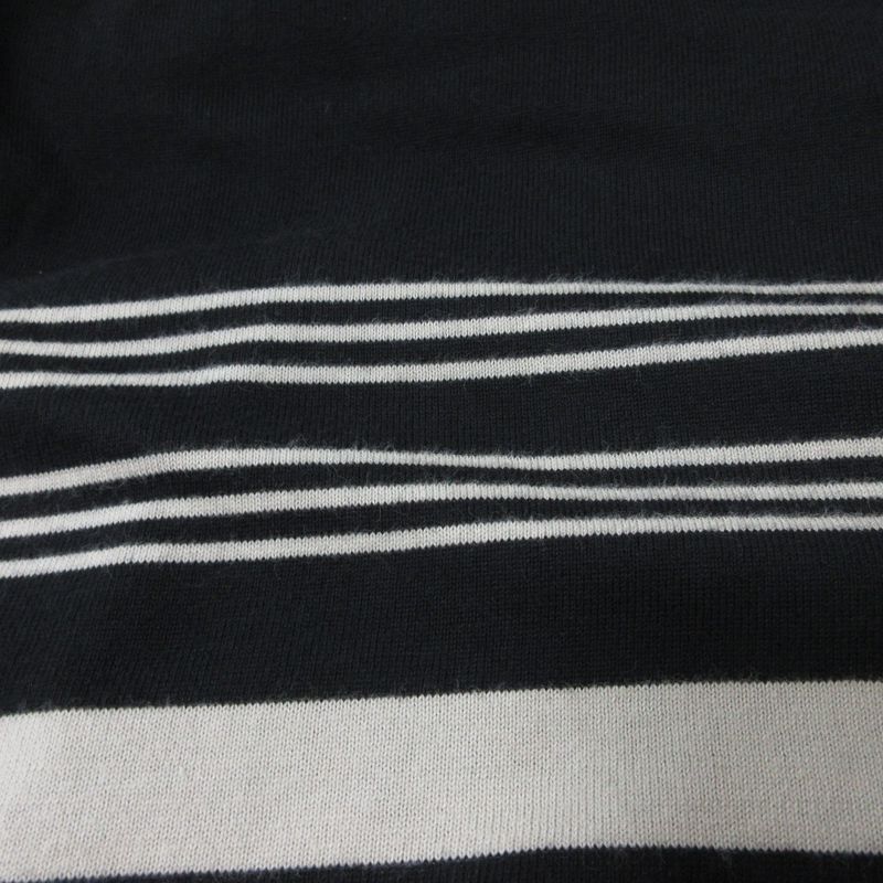 Good Fendi Striped Waist Gathering Short Sleeve Knit Flare Dress Size 42 Black