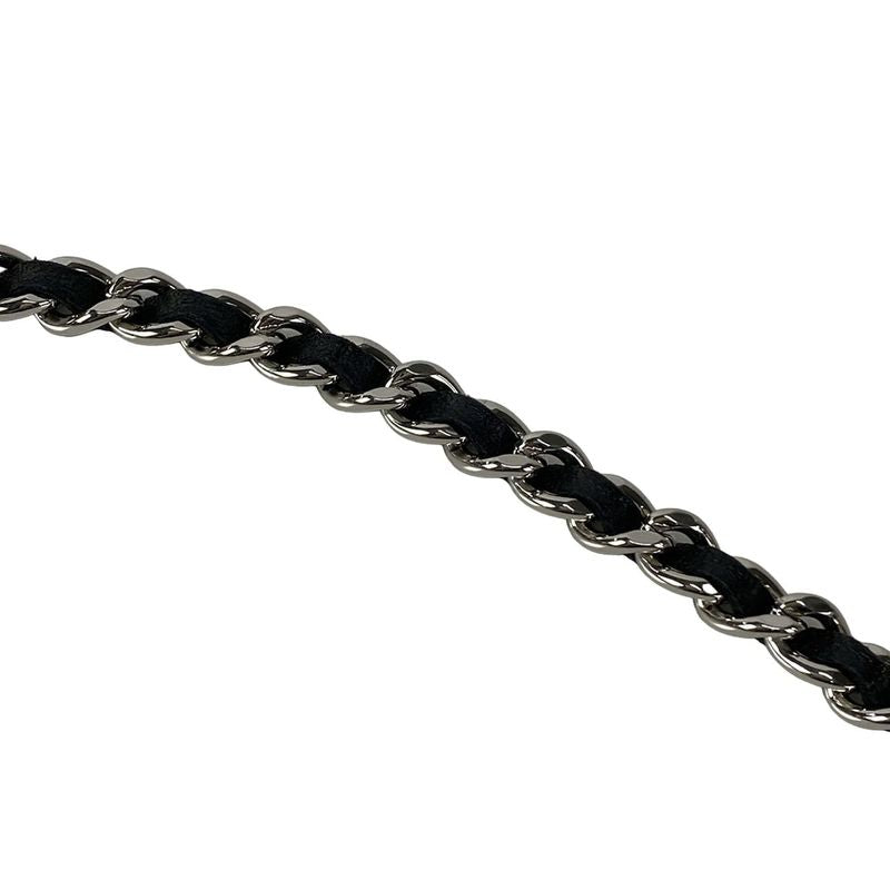 Chanel Wallet Matelasse A33814 Black Chain Wallet W/silver Hardware Lambskin