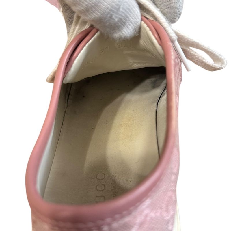 Good Gucci GG Canvas Leather Low Cut Sneakers 34 1/2 21.5cm (8.46in) Equivalent