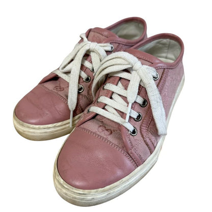 Good Gucci GG Canvas Leather Low Cut Sneakers 34 1/2 21.5cm (8.46in) Equivalent
