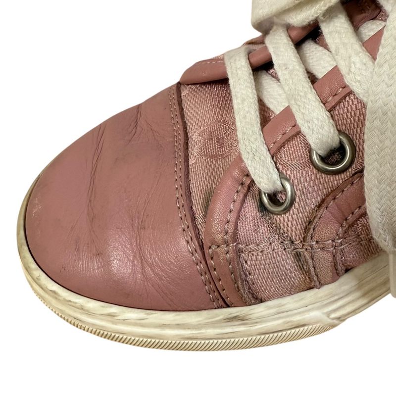 Good Gucci GG Canvas Leather Low Cut Sneakers 34 1/2 21.5cm (8.46in) Equivalent