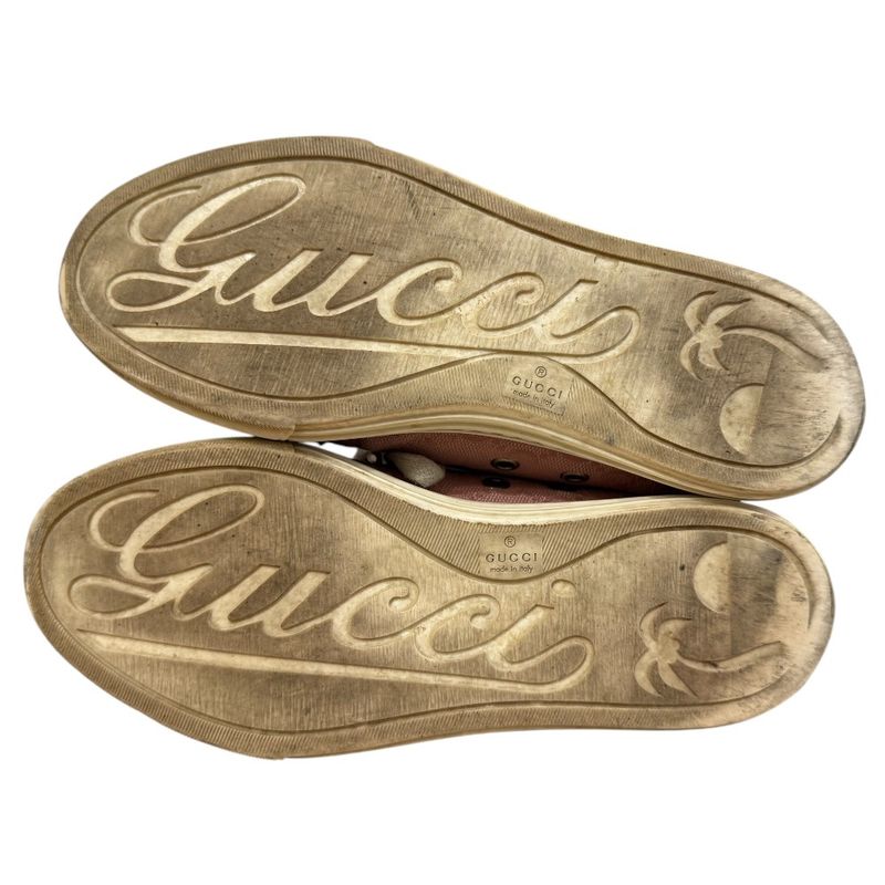 Good Gucci GG Canvas Leather Low Cut Sneakers 34 1/2 21.5cm (8.46in) Equivalent