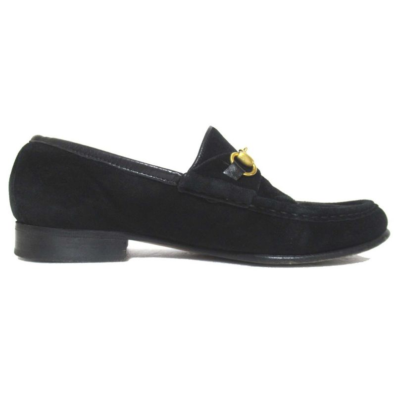 Gucci Vintage Suede Leather Horsebit Loafers 4.5B Approx 21.5cm (8.46in) Black