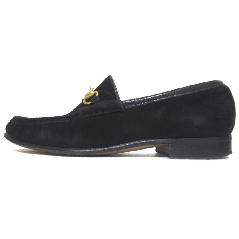 Gucci Vintage Suede Leather Horsebit Loafers 4.5B Approx 21.5cm (8.46in) Black