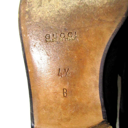 Gucci Vintage Suede Leather Horsebit Loafers 4.5B Approx 21.5cm (8.46in) Black