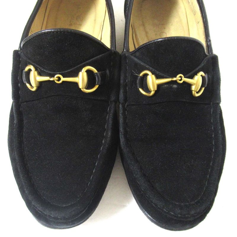 Gucci Vintage Suede Leather Horsebit Loafers 4.5B Approx 21.5cm (8.46in) Black