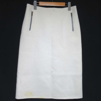 Good Celine Knee Length Cashgora Blend Wool Skirt Size 40 Off White Women Used