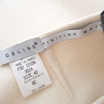 Good Celine Knee Length Cashgora Blend Wool Skirt Size 40 Off White Women Used