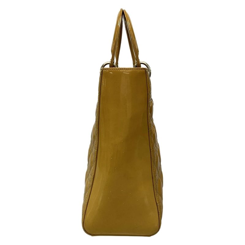 Dior/christian Dior Handbag Lady Dior Large Bag Dark Yellow Leather