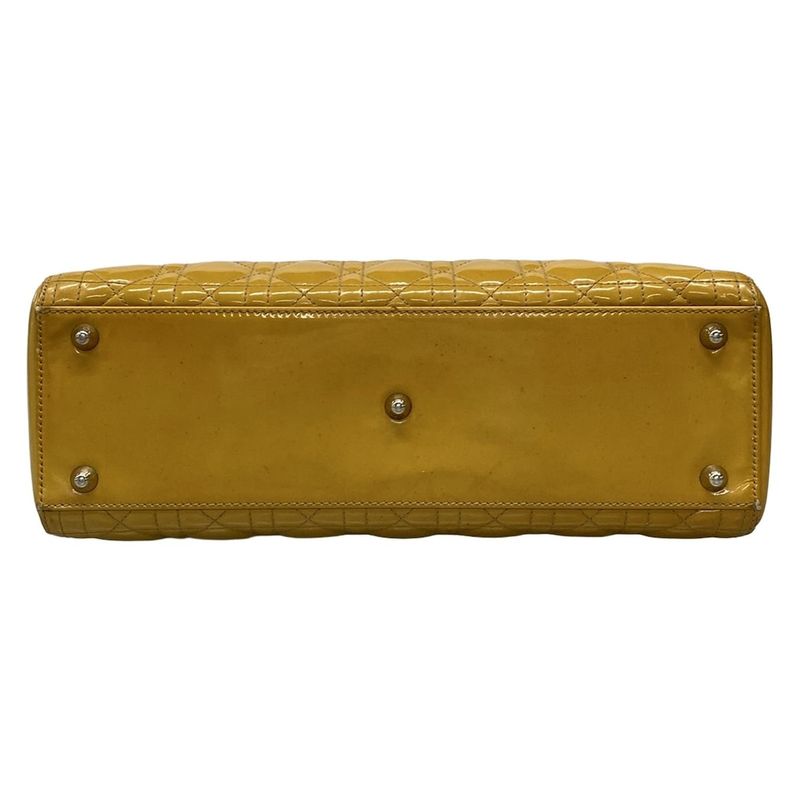 Dior/christian Dior Handbag Lady Dior Large Bag Dark Yellow Leather