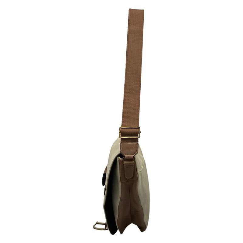 Dior/christian Dior Shoulder Bag Saddle Bag Beige And Dark Brown Leather