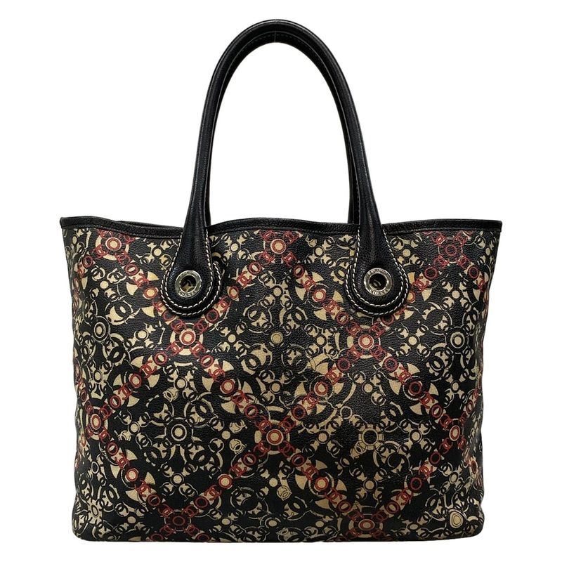 Chanel Tote Bag Cocos Travel Black×red×ivory Leather