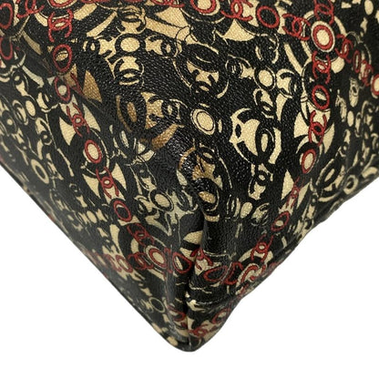 Chanel Tote Bag Cocos Travel Black×red×ivory Leather