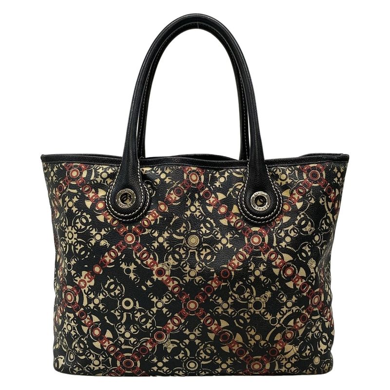 Chanel Tote Bag Cocos Travel Black×red×ivory Leather