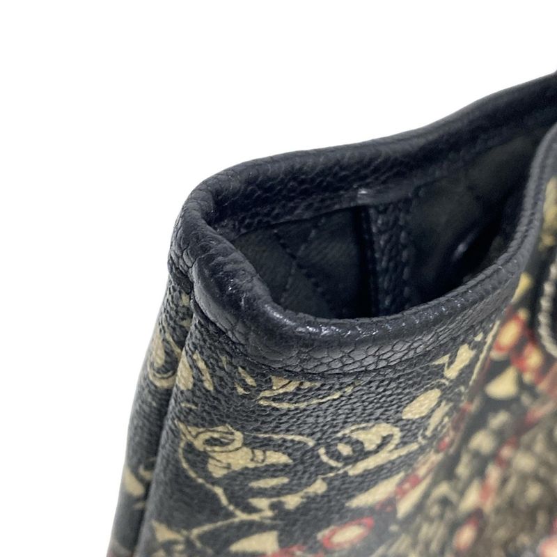 Chanel Tote Bag Cocos Travel Black×red×ivory Leather