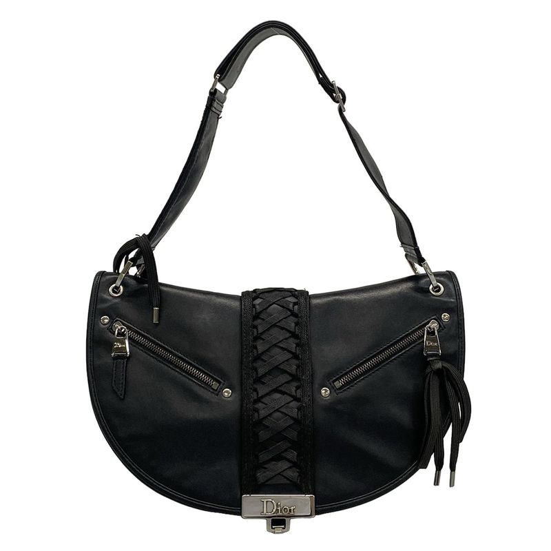 Dior/christian Dior Shoulder Bag Admit It Black Leather