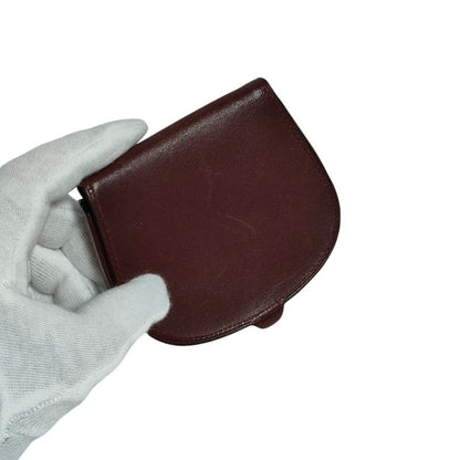 Good Cartier Must Line Leather Double C Logo Shape Push Coin Case with Box