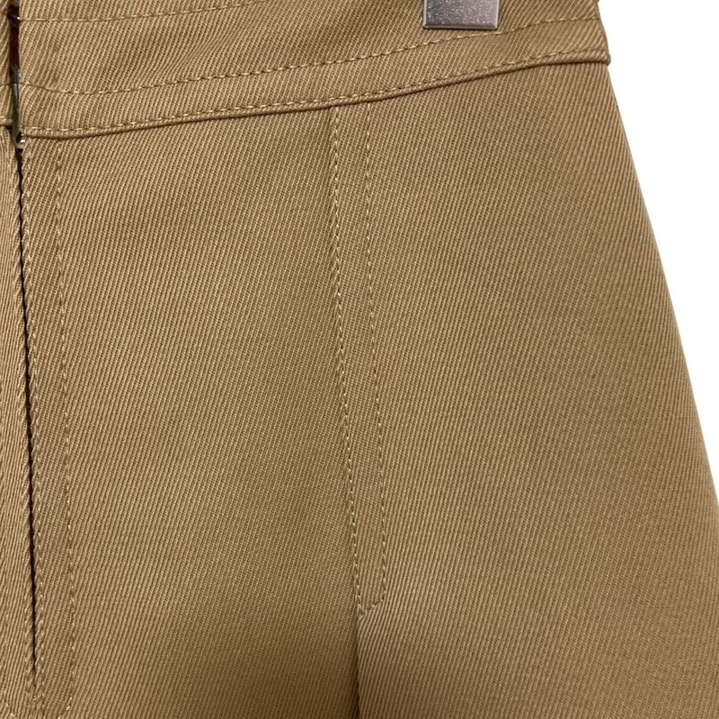 Celine Vintage Horsebit Hardware Knee Length Pleated Skirt Brown Women's Used