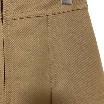 Celine Vintage Horsebit Hardware Knee Length Pleated Skirt Brown Women's Used