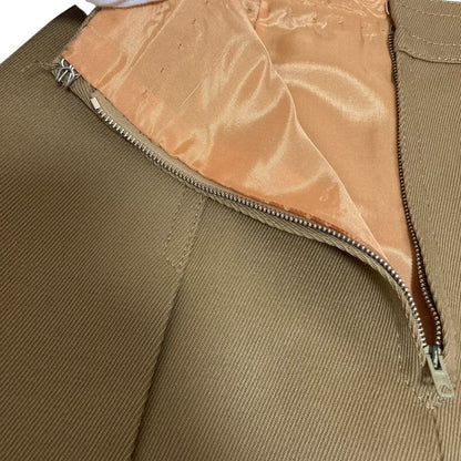 Celine Vintage Horsebit Hardware Knee Length Pleated Skirt Brown Women's Used