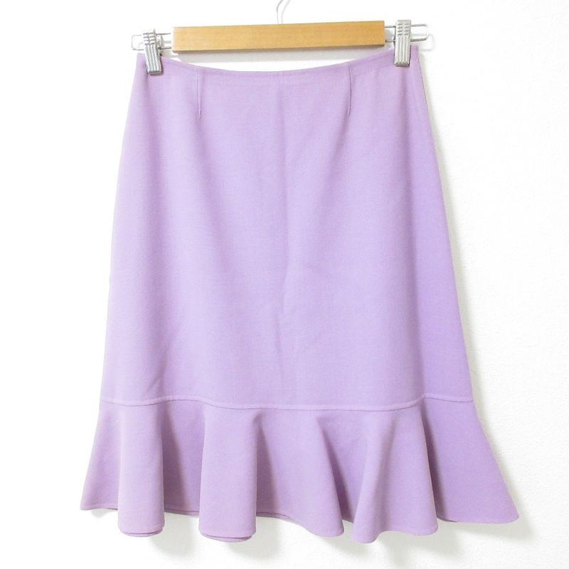 Celine Wool Stretch Knee-Length Flared Skirt Size 36 Purple Women's Used