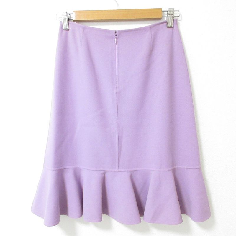 Celine Wool Stretch Knee-Length Flared Skirt Size 36 Purple Women's Used
