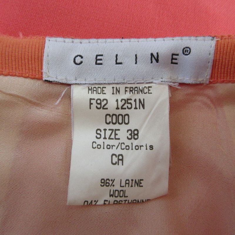 Celine Wool Stretch Tight Skirt Size 38 Pink Ladies Used