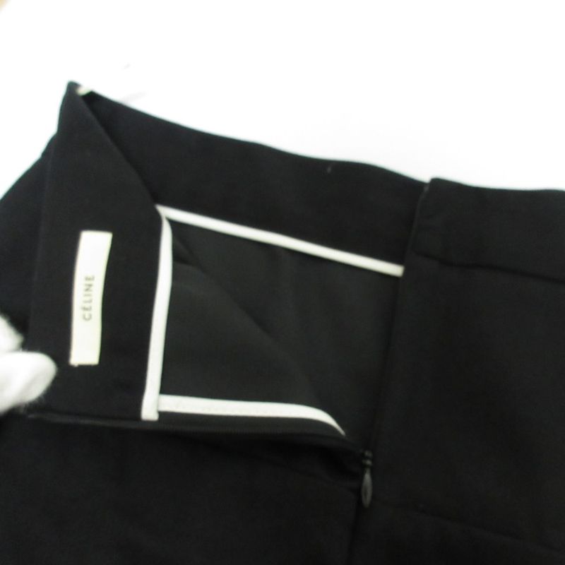 Good Celine Phoebe Period Hem Flared Mermaid Miniskirt Size 38 Black Women's