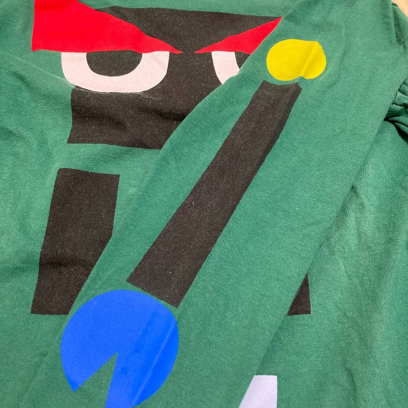 Good Fendi Monster Print Kids T-Shirt Size 10a Green Kids Used