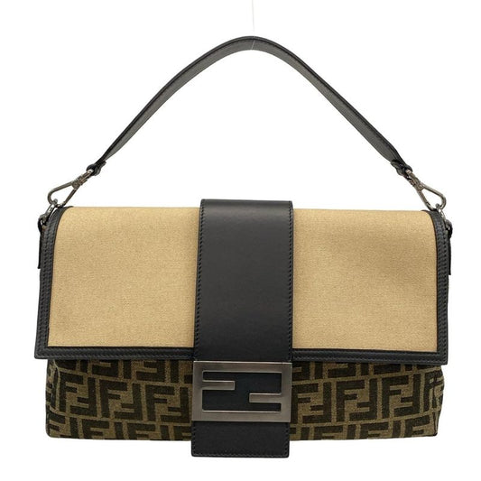 Fendi Handbag Beauty Mamma Bucket 7va478 Brown Beige And Black 3way Leather