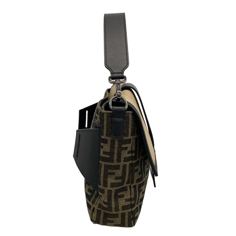 Fendi Handbag Beauty Mamma Bucket 7va478 Brown Beige And Black 3way Leather