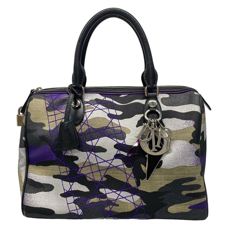 Dior/christian Dior Handbag - Gray X Black X Purple Anselm Lyle / Mini Boston /