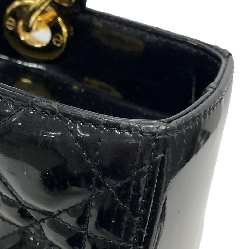 Dior/christian Dior Handbag Lady Dior Large Bag Black Leather