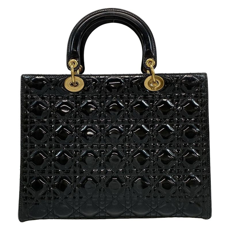 Dior/christian Dior Handbag Lady Dior Large Bag Black Leather