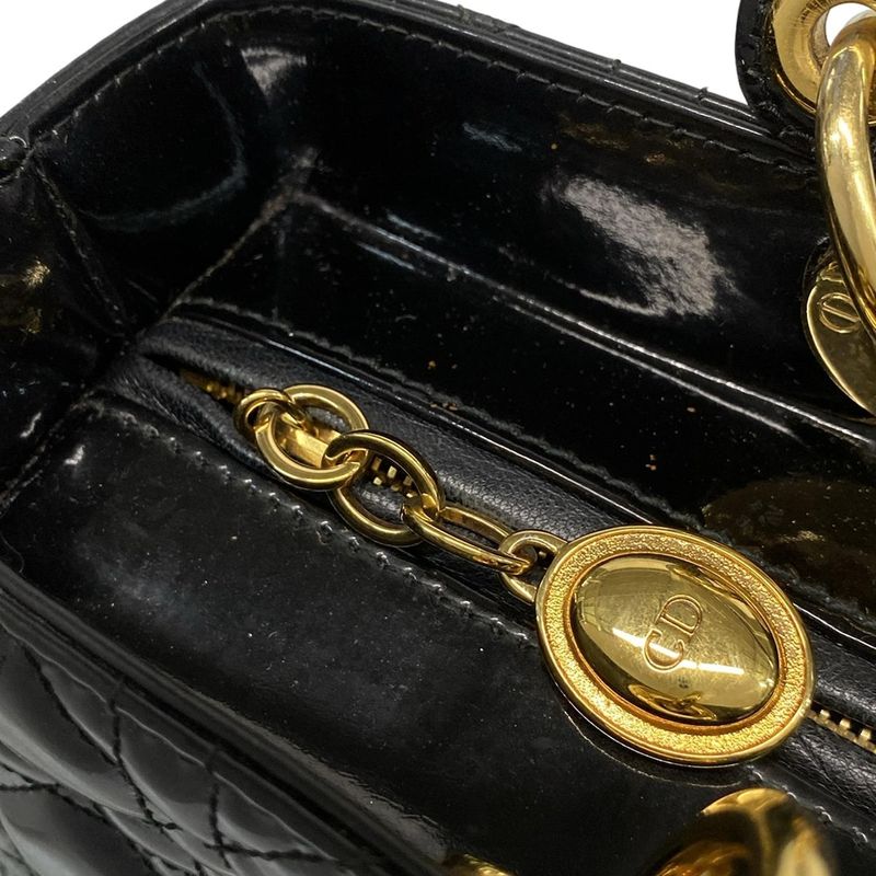 Dior/christian Dior Handbag Lady Dior Large Bag Black Leather