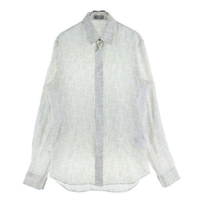 DIOR 21SS Oblique Patterned Silk Long Sleeved Shirt White 013c502a5141