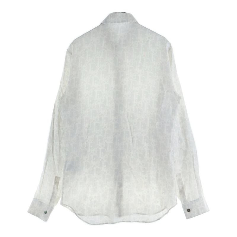 DIOR 21SS Oblique Patterned Silk Long Sleeved Shirt White 013c502a5141