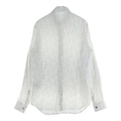 DIOR 21SS Oblique Patterned Silk Long Sleeved Shirt White 013c502a5141