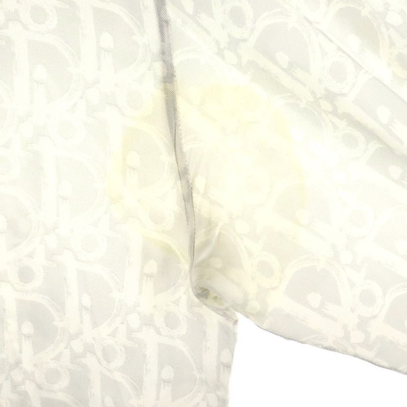 DIOR 21SS Oblique Patterned Silk Long Sleeved Shirt White 013c502a5141