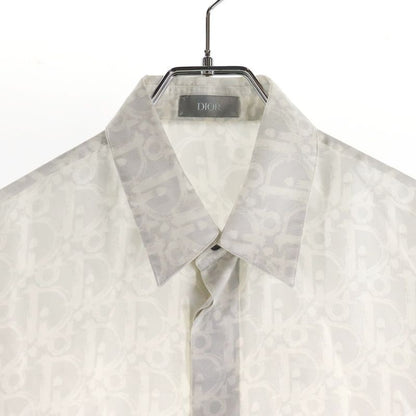 DIOR 21SS Oblique Patterned Silk Long Sleeved Shirt White 013c502a5141