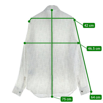 DIOR 21SS Oblique Patterned Silk Long Sleeved Shirt White 013c502a5141