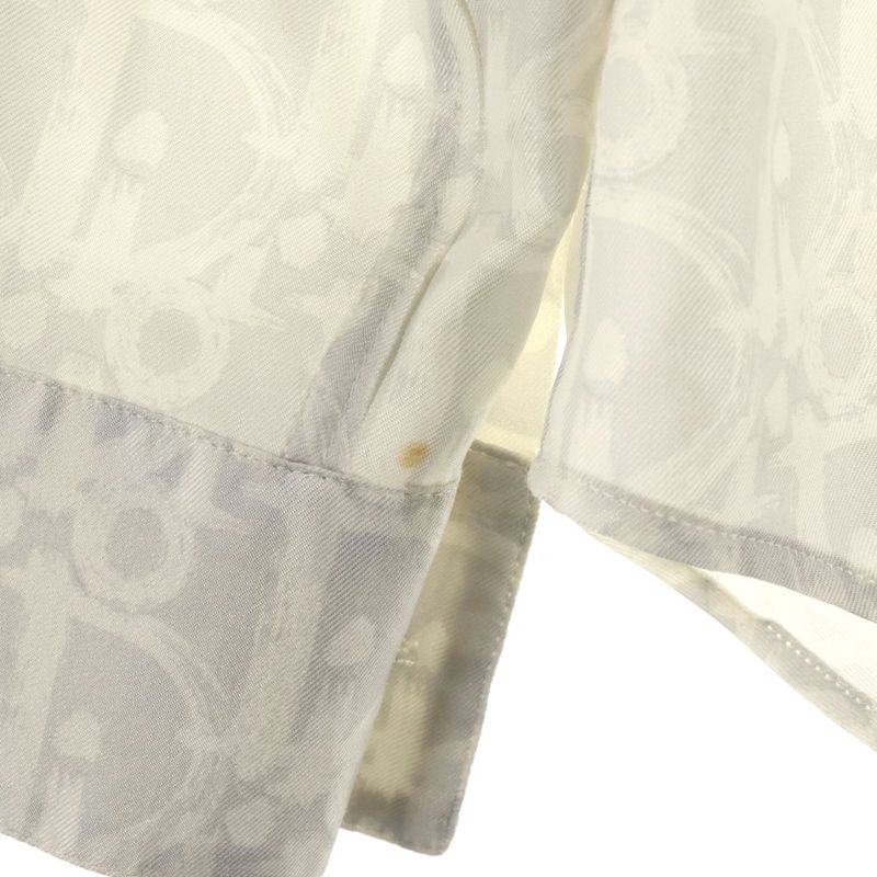 DIOR 21SS Oblique Patterned Silk Long Sleeved Shirt White 013c502a5141