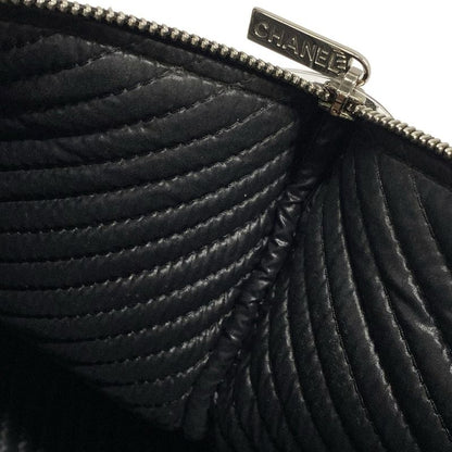 Chanel Clutch Bag Boy Chanel V-stitch (chevron) Black Lambskin