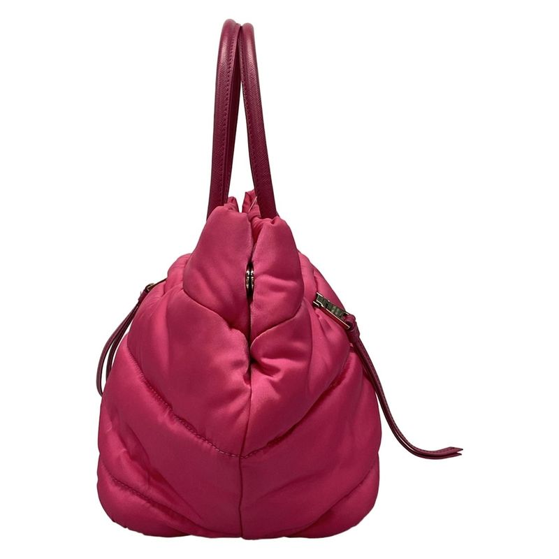 Prada Handbag Tessuto Bomber Pink Leather