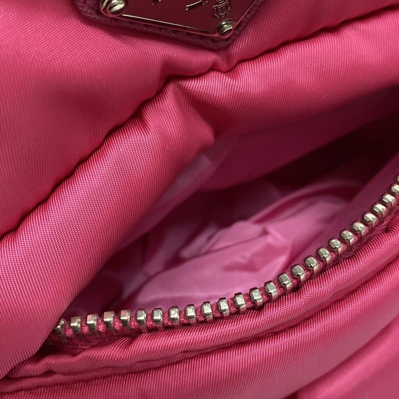 Prada Handbag Tessuto Bomber Pink Leather